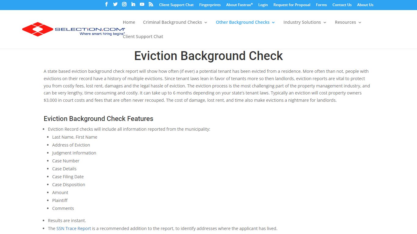 Eviction Background Check - Selection.com