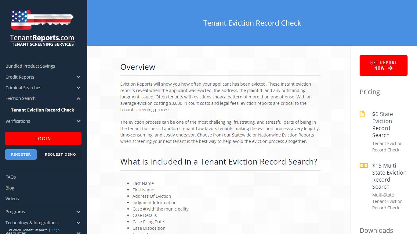 Tenant Eviction Record Check | TenantReports.com